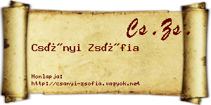 Csányi Zsófia névjegykártya